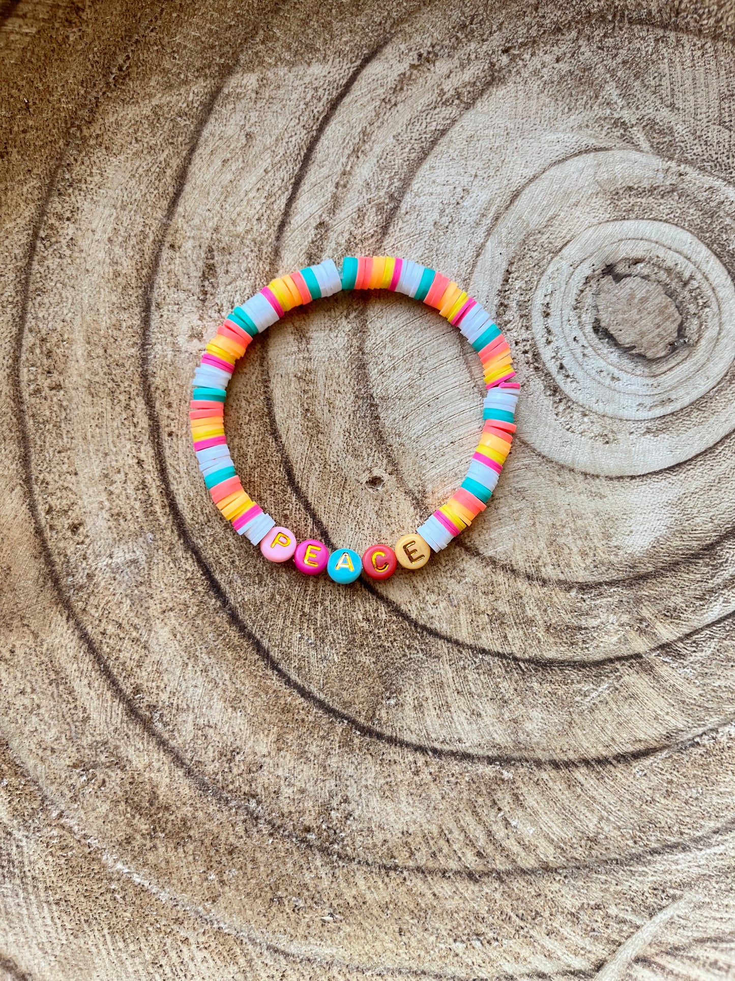 Good Vibes Collection | Beachy Clay Letter Bracelets