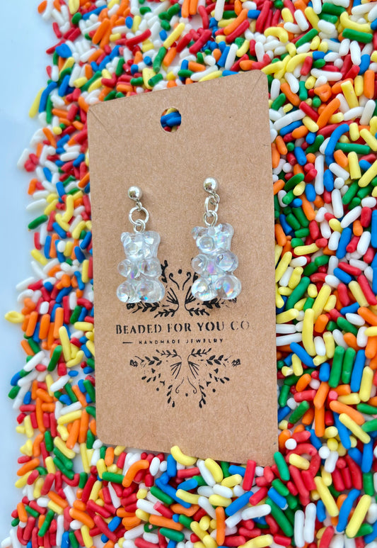 Sparkle Pop Gummy Bear Drop Earrings