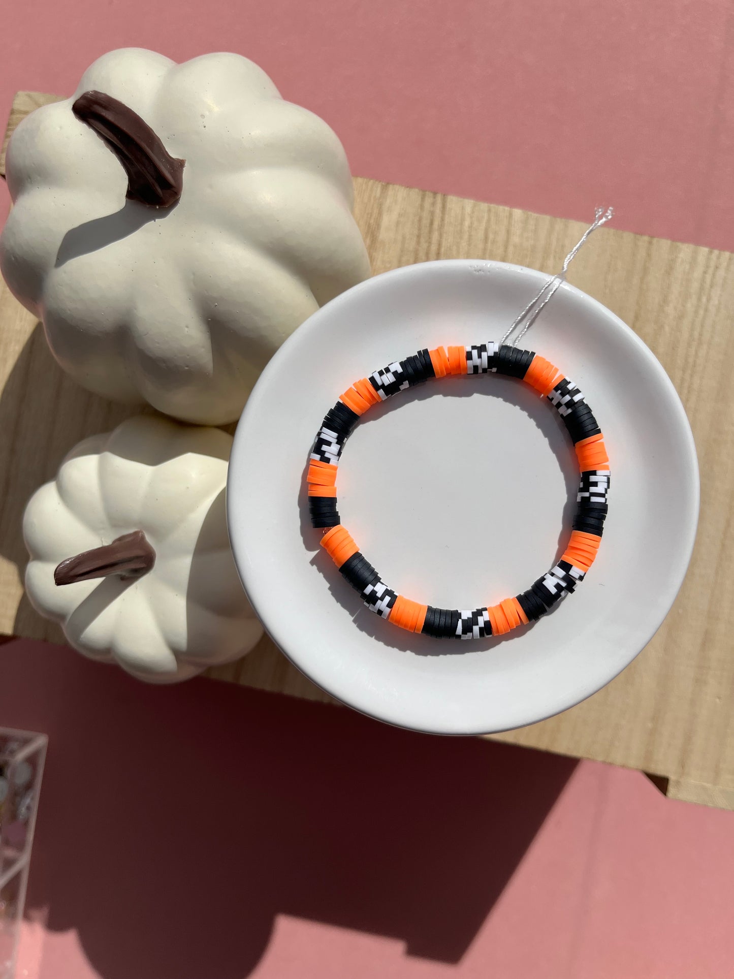 Pumpkin Retro Clay Beaded Bracelet