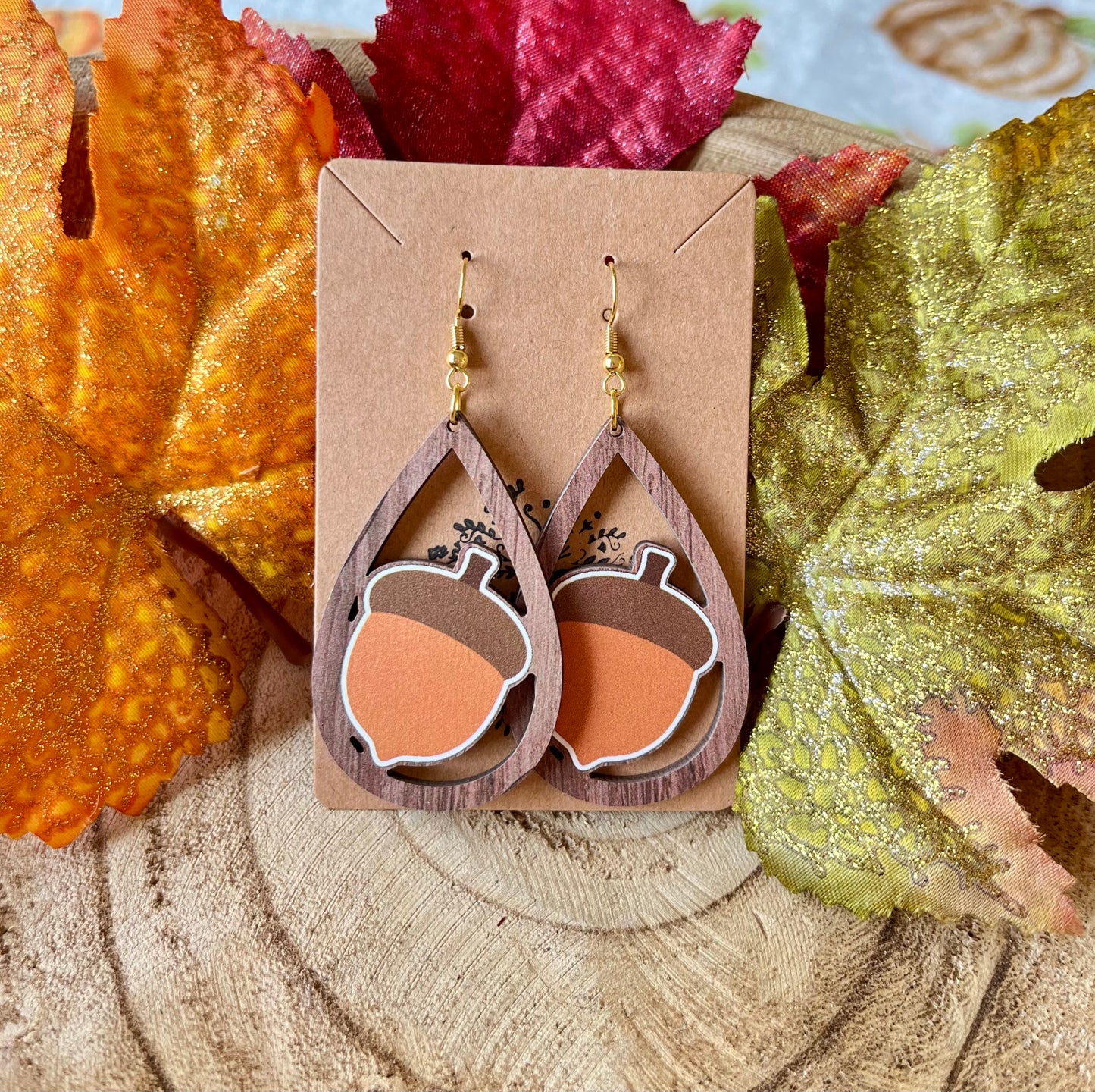 Autumn Whimsy Wooden Earrings - 6 Fall Designs