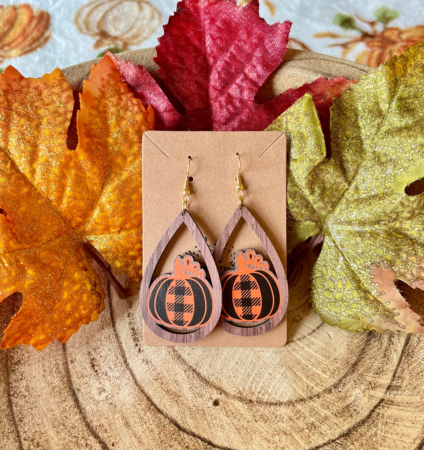 Autumn Whimsy Wooden Earrings - 6 Fall Designs