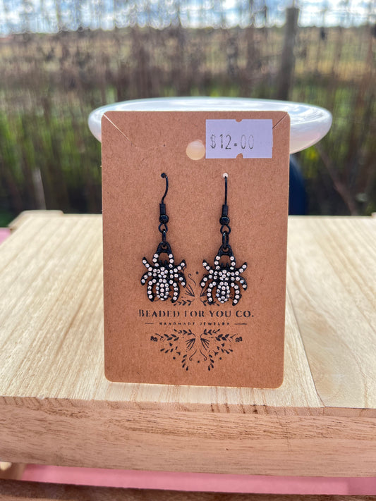 Spider Sparkle Charm Earrings
