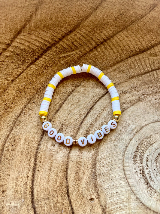 Good Vibes Collection | Beachy Clay Letter Bracelets