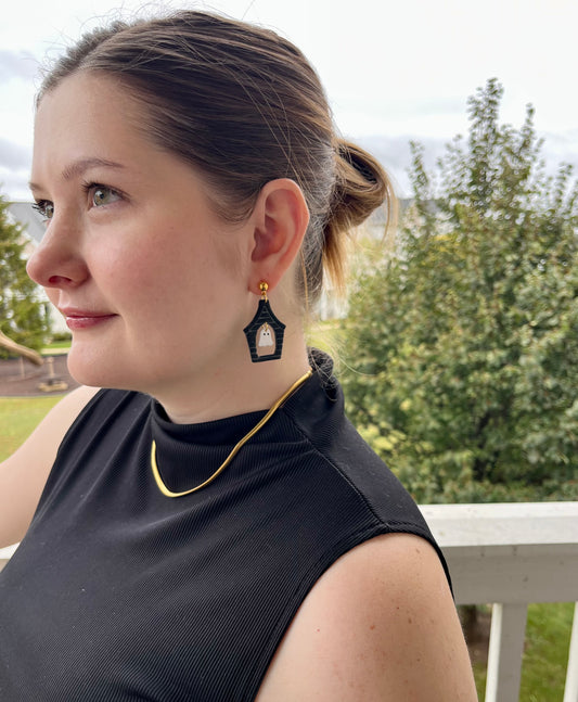 Spooky Haunted House Earrings