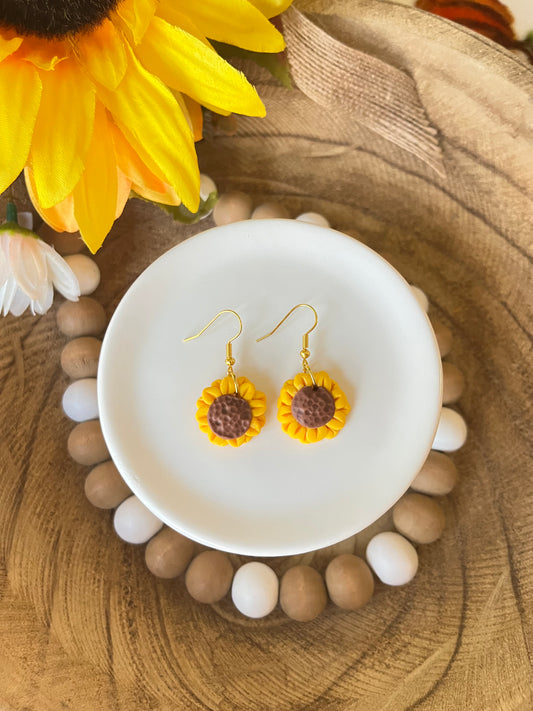 Golden Hour Sunflower Earrings