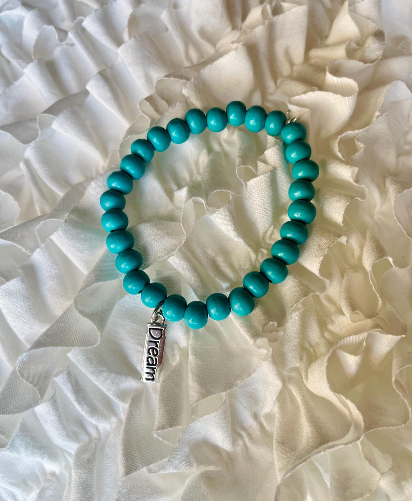 Wooden “Dream” Charm Stretch Bracelet