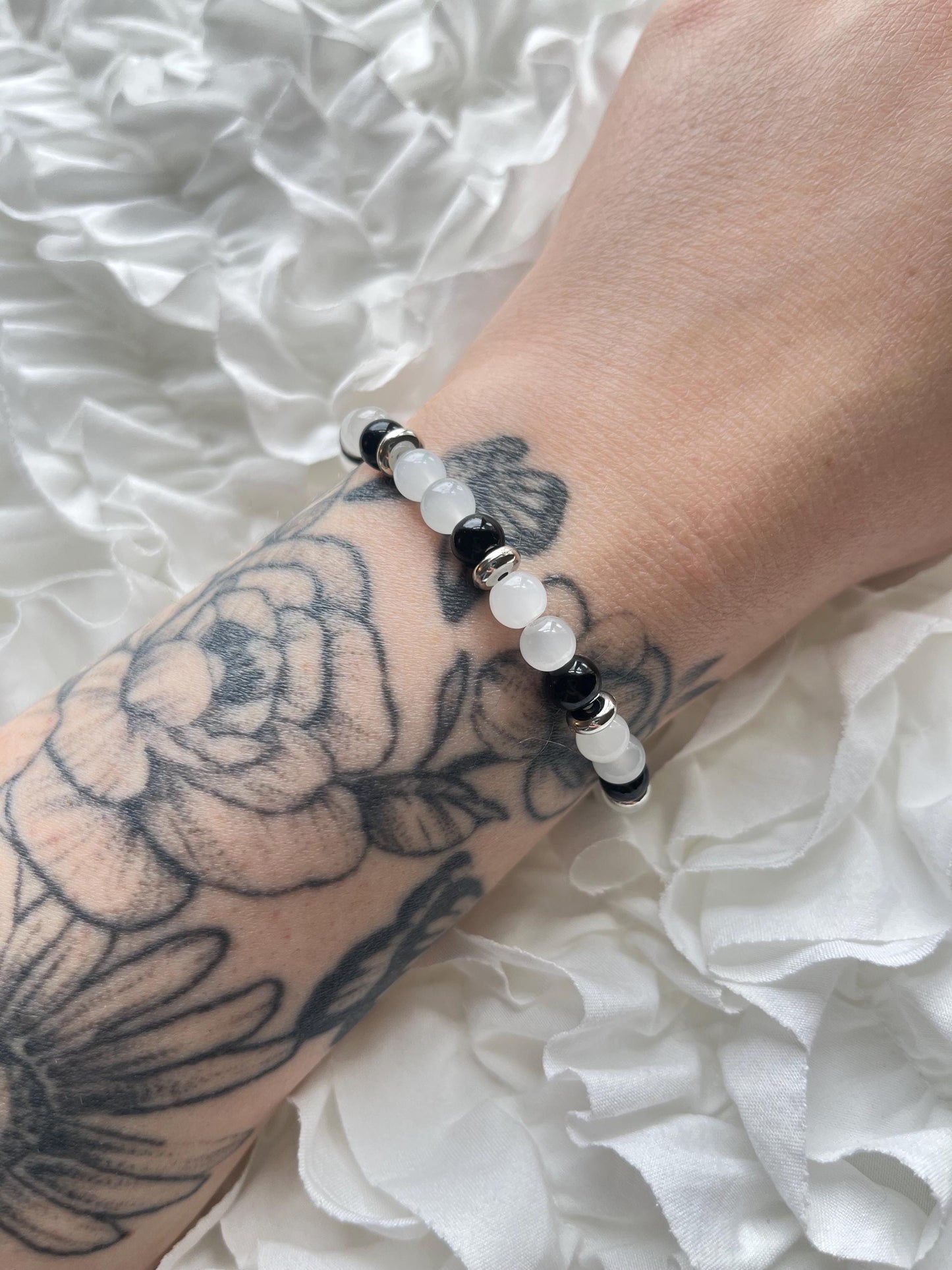 Brilliantly Bold • Glass Beaded Stretch Bracelets with Silver accents