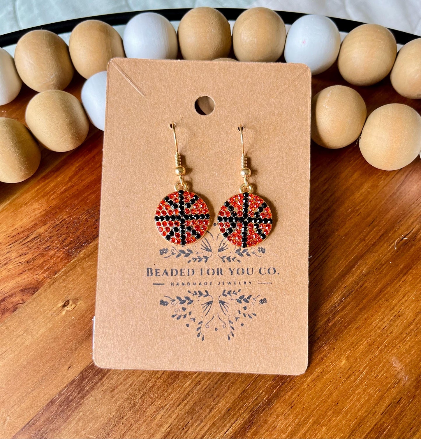 Home Team Collection β Handmade Crystal Sports Charm Drop Earrings | Football, Softball, Baseball, Basketball, Soccer
