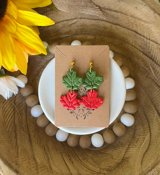 Autumn Leaves Double Drop Earrings