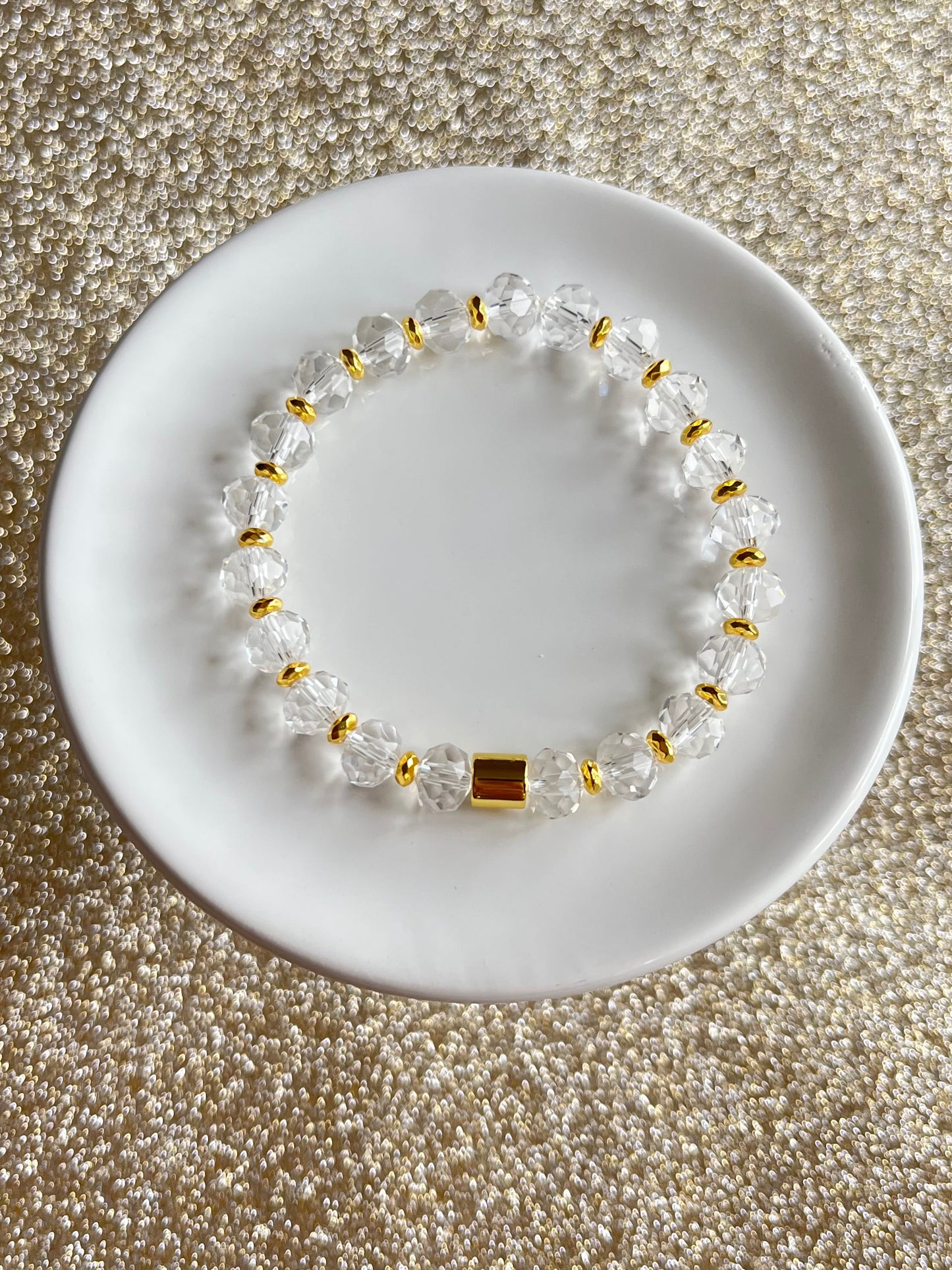 Golden Glow Crystal Stretch Bracelet