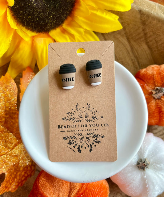 Coffee Cup Stud Earrings