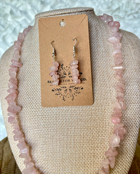 Soft Serenity Rose Quartz Drop Earrings