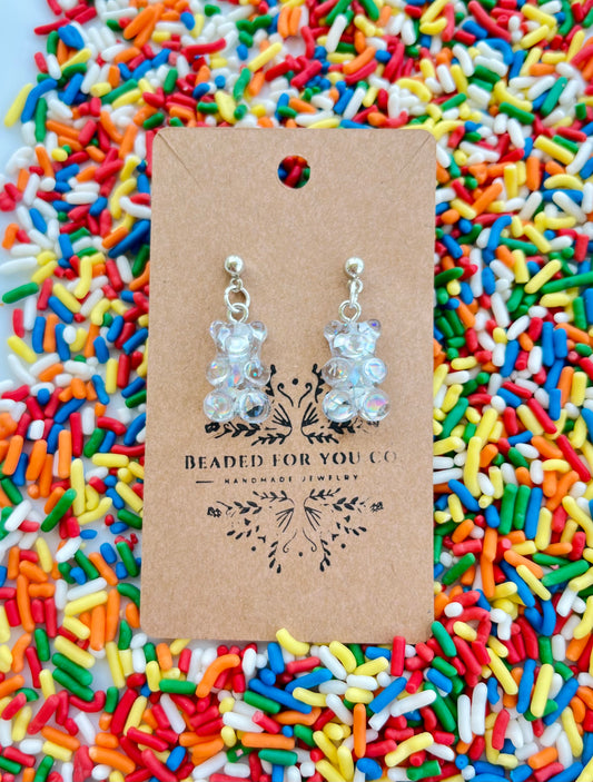 Sparkle Pop Gummy Bear Drop Earrings