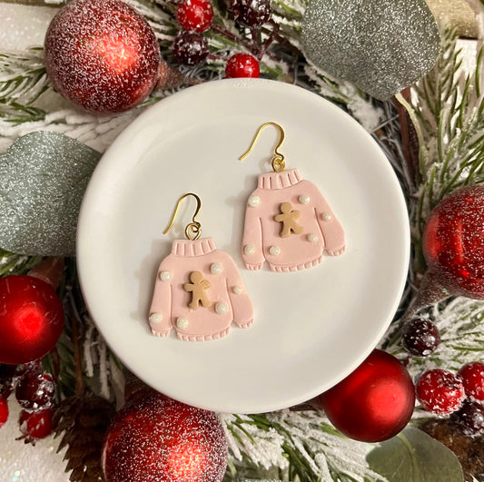 Gingerbread Sweet Polymer Clay Sweater Earrings