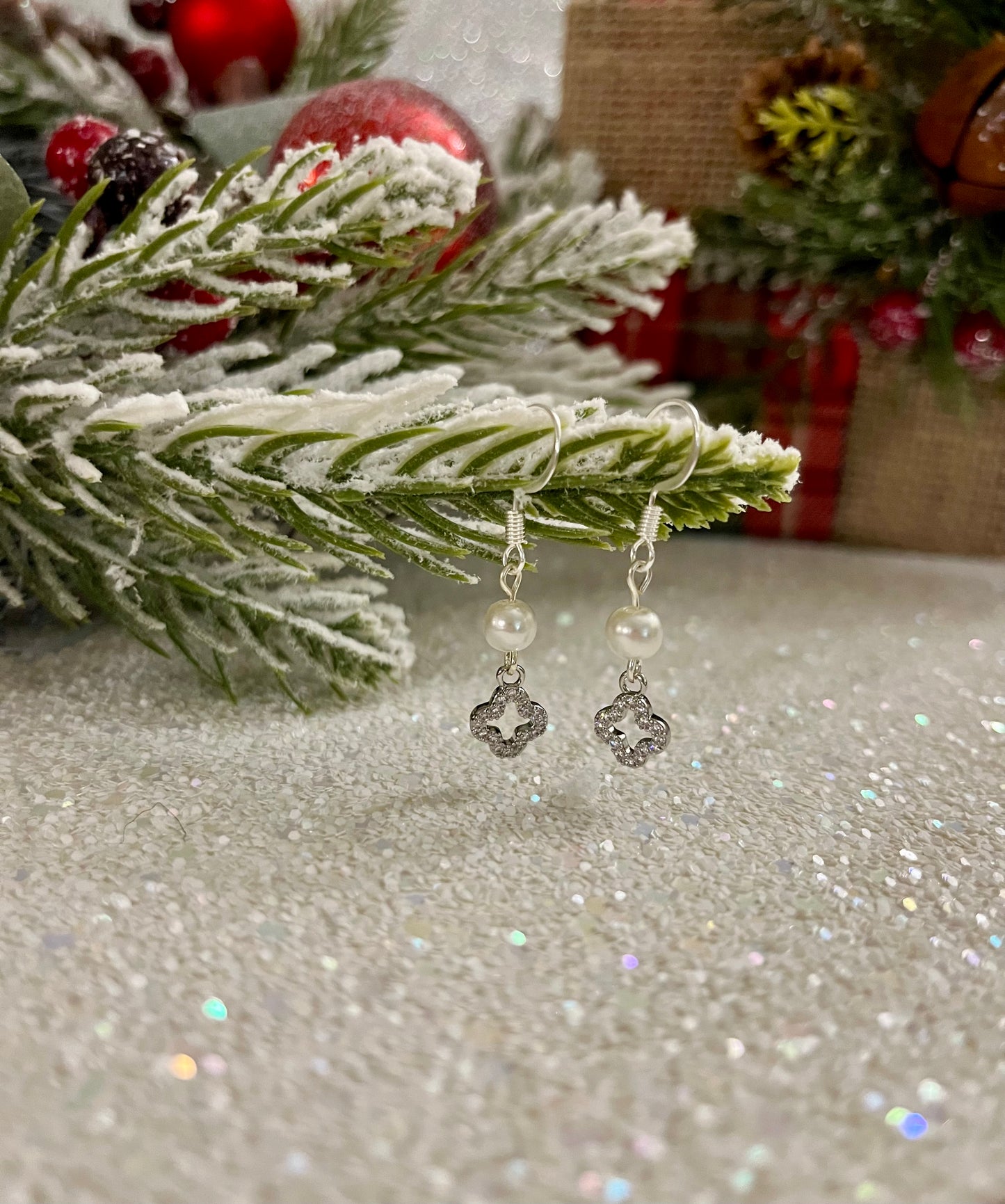 Frosted Pearl Drop Earrings
