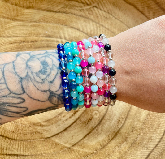 Everyday Radiance Glass Beaded Bracelets - 8 color options!