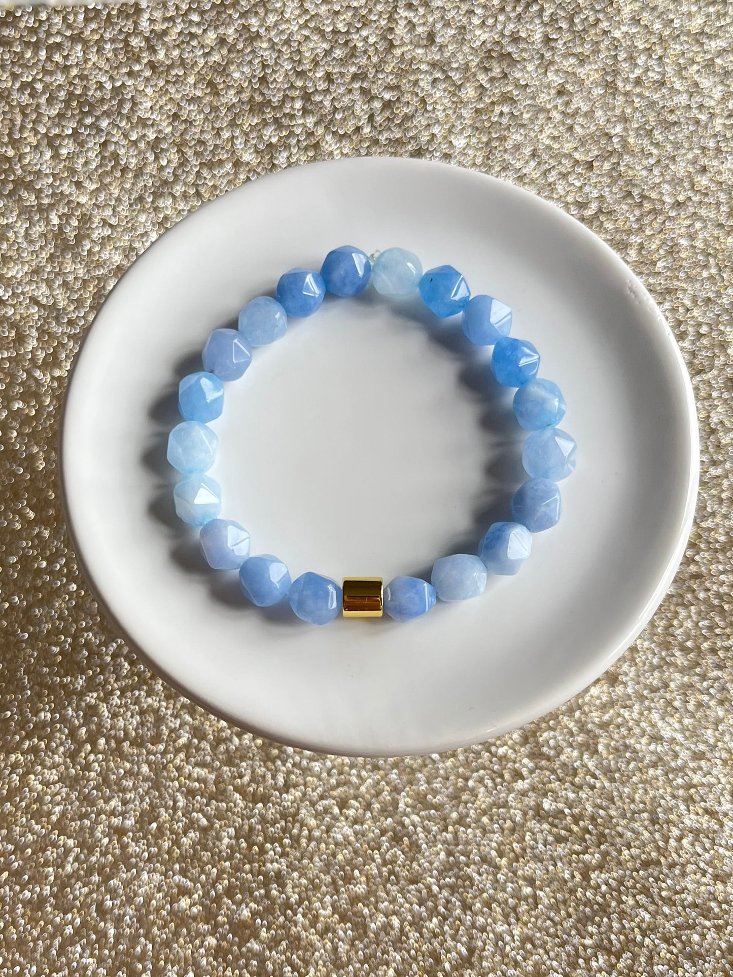 Aquamarine Dream Faceted Stretch Bracelet