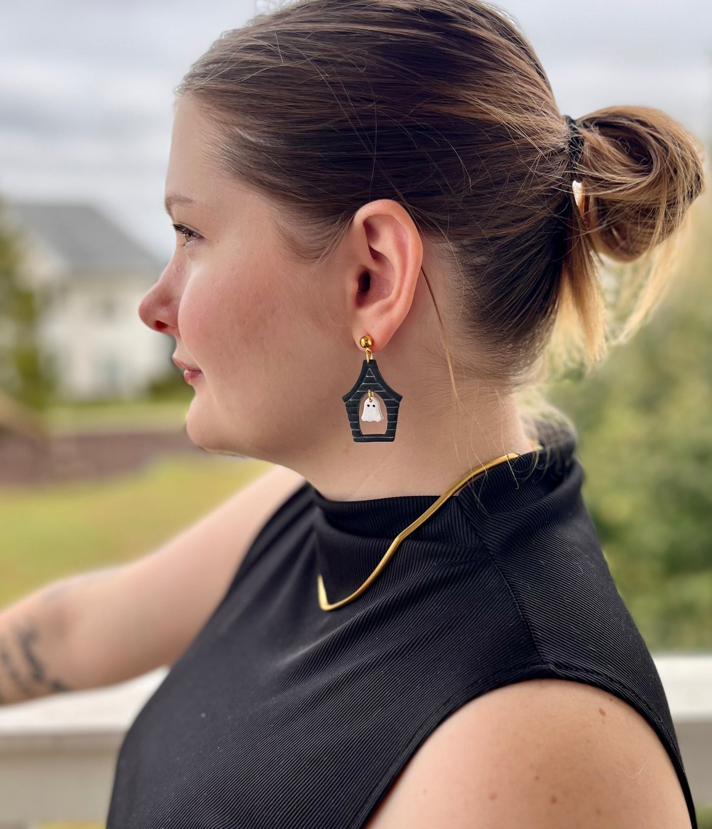 Spooky Haunted House Earrings