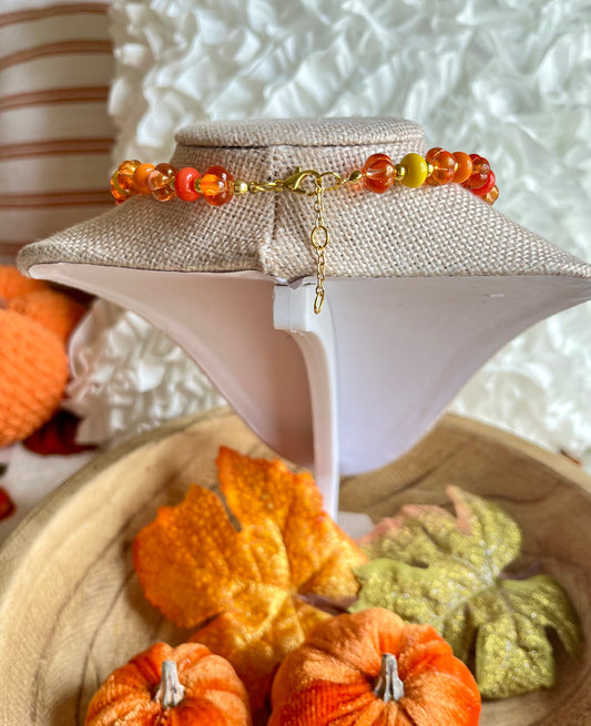 Pumpkin Harvest Beaded Necklace