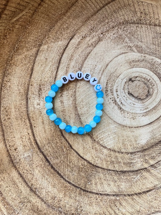 Kids Bluey Beaded Stretch Bracelet