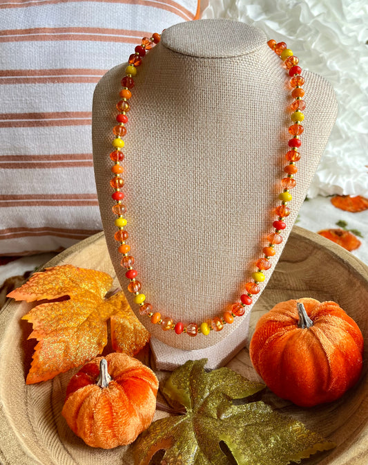 Pumpkin Harvest Beaded Necklace