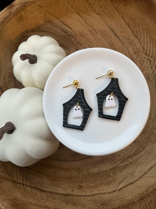 Spooky Haunted House Earrings