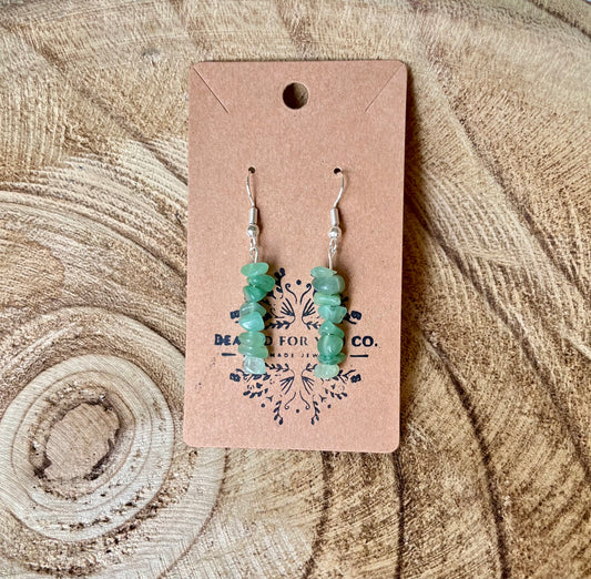 Tranquil Grove Earrings | Natural Green Agate Stones