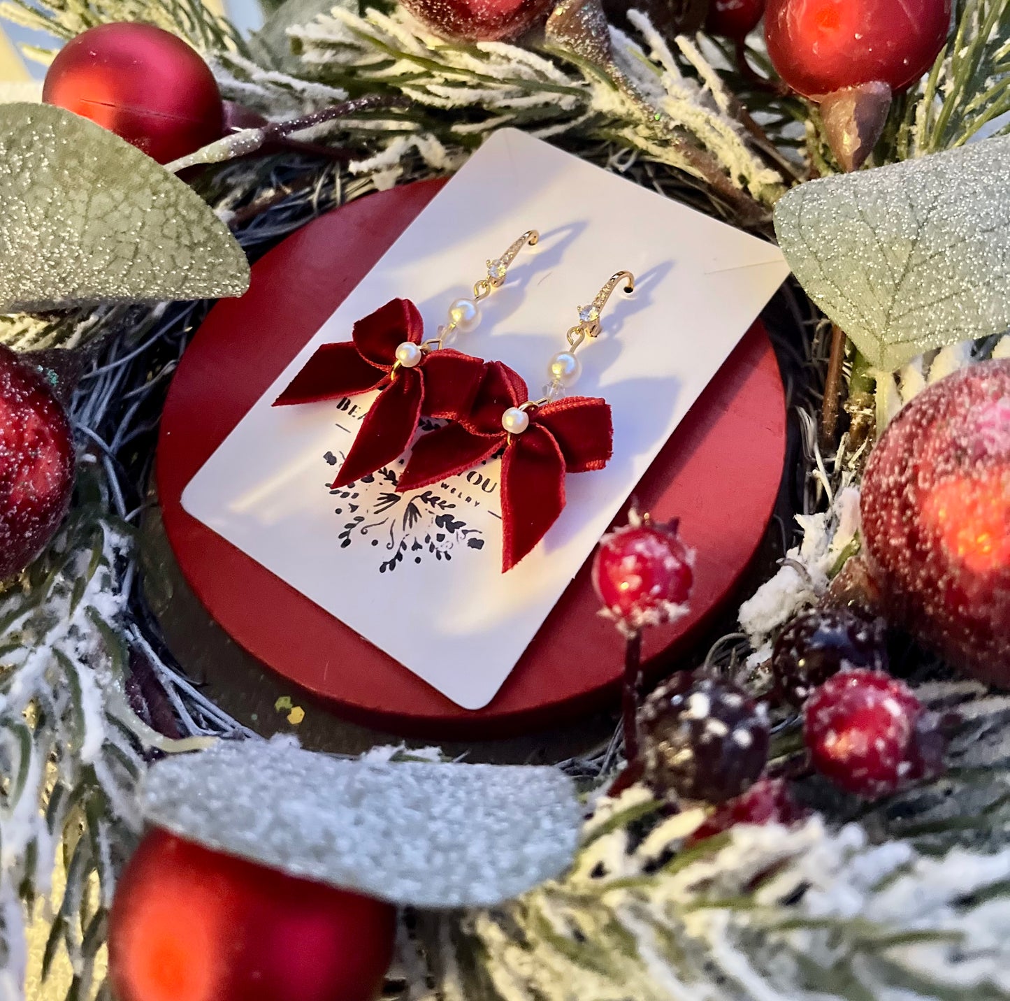 The Holly Luxe Velvet Bow Earrings