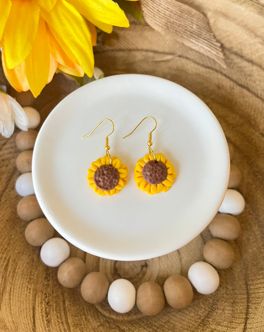 Golden Hour Sunflower Earrings