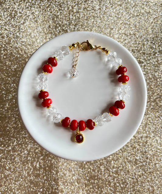 Red Velvet Glow Clasp Charm Bracelet