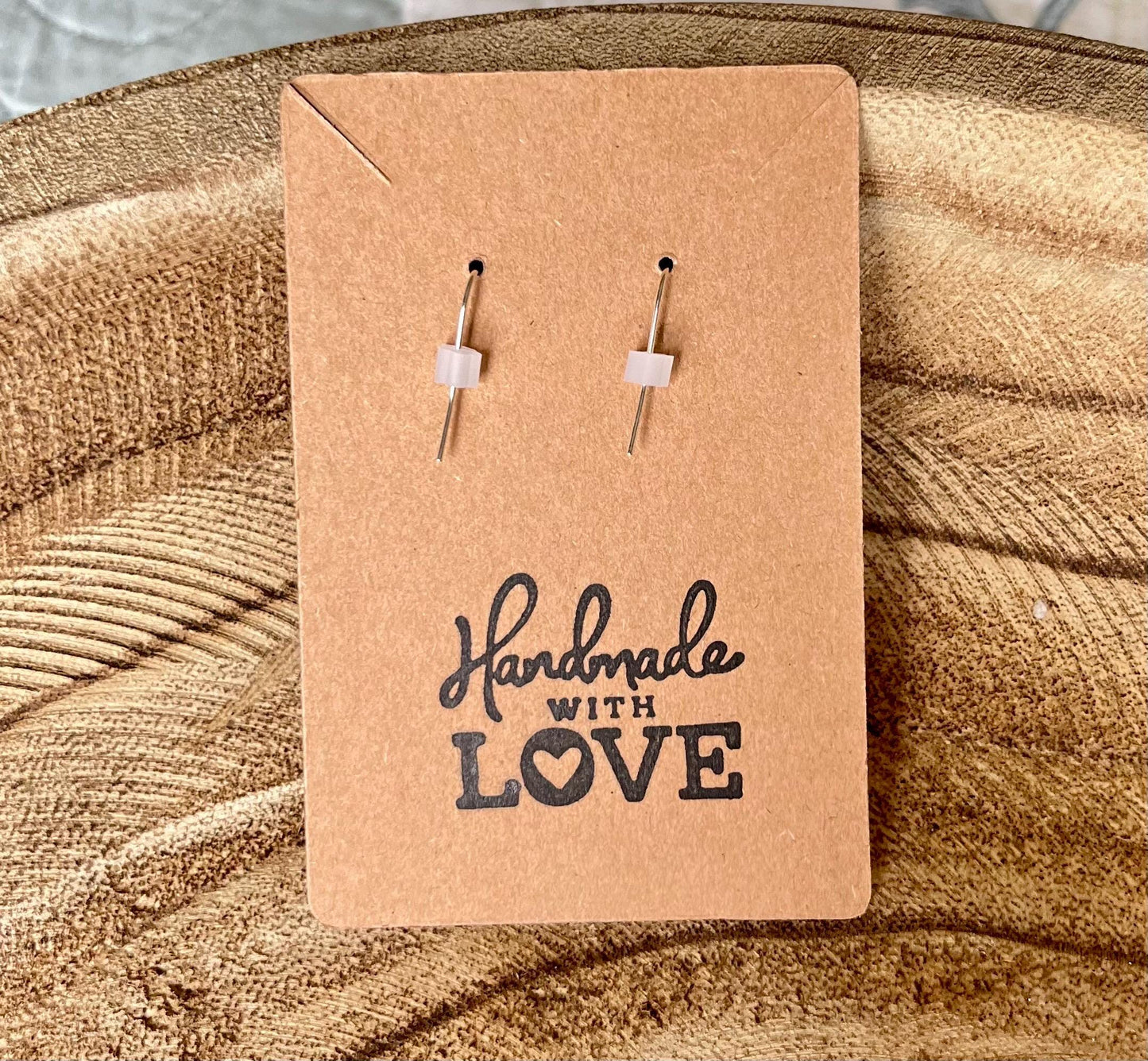 Pink Glass Tulip Drop Earrings | Gold or Silver Finish – 1.5” Spring Garden Charm with faux pearls