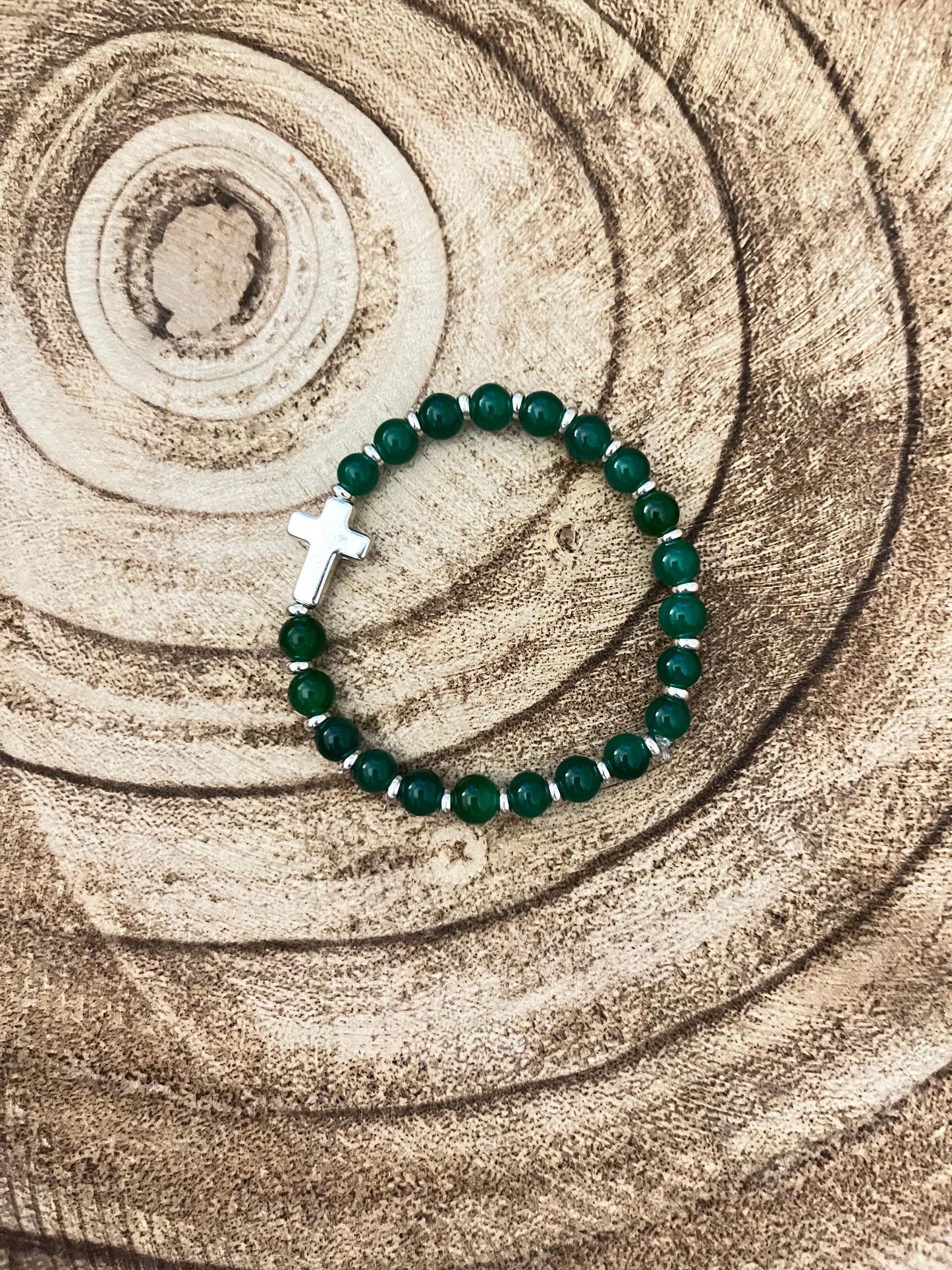 Forever Faithful – Glass Beaded Cross Stretch Bracelets | Christian Jewelry
